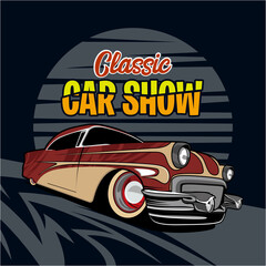 Classic car icon illustration