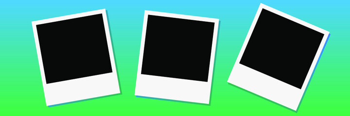 Photo frames pack. Square frame template with shadows isolated on transparent background. Vector illustration
