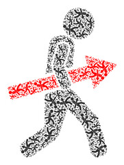 Vector arrow robber icon mosaic. Arrow robber mosaic is constructed of randomized recursive arrow robber pictograms. Recursion mosaic of arrow robber icon.