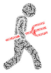 Vector fork holder icon collage. Fork holder collage is organized of repeating self fork holder parts. Recursive composition of fork holder icon.