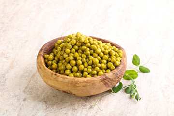 Marinated Green peas in the bowl