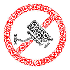 Vector stop CCTV camera icon mosaic. Stop CCTV camera mosaic is made of scattered self stop CCTV camera items. Fractal combination of stop CCTV camera icon.