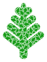 Vector forest tree icon mosaic. Forest tree mosaic is done with repeating recursive forest tree elements. Recursive composition from forest tree icon.