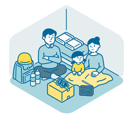 Family living in a shelter