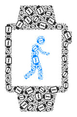 Fototapeta premium Vector walking tracker watches icon composition. Walking tracker watches composition is organized with randomized recursive walking tracker watches icons.