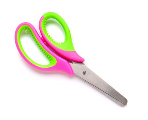 Colorful scissors on white background