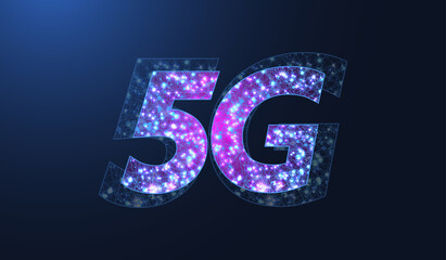 5G network wireless technology illustration. 5G web banner icon for business and technology, signal, speed, network, big data.