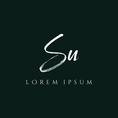 Letter SU luxury logo design vector