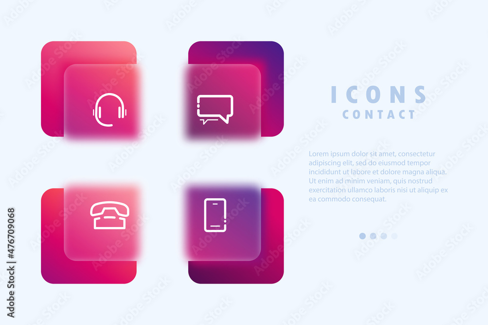Poster contact us icon vector. sms, phone. can be used for topics such as technical support, consulting. co