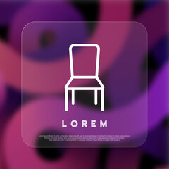Chair icon. Stool furniture. Vector line icon for Business and Advertising