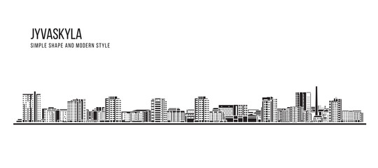 Cityscape Building Abstract Simple shape and modern style art Vector design - Jyvaskyla city