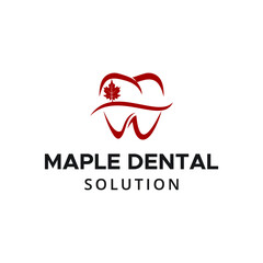 Dental Care Logo, Maple illustration with exclusive dental logo design