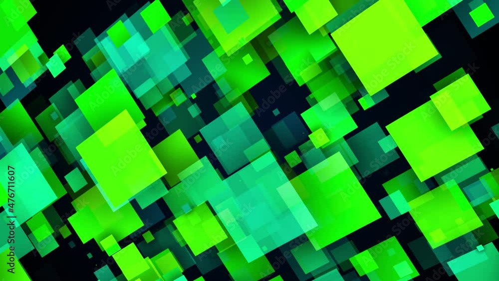Poster quadrangular shapes in 3d render of random movement. futuristic cyber landscape with transparent geo