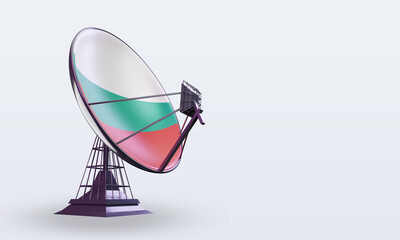 3d satellite Bulgaria flag rendering left view