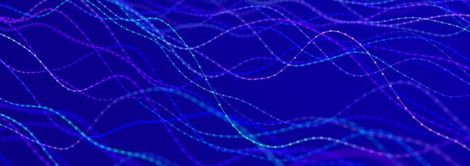 Polygonal background with dots and lines. Network connection structure. Science and technology. 3d