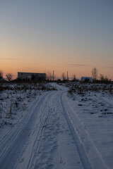 Obraz premium sunset in winter