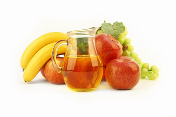 Apple juice and fresh fruit
