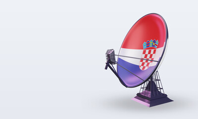 3d satellite Croatia flag rendering right view