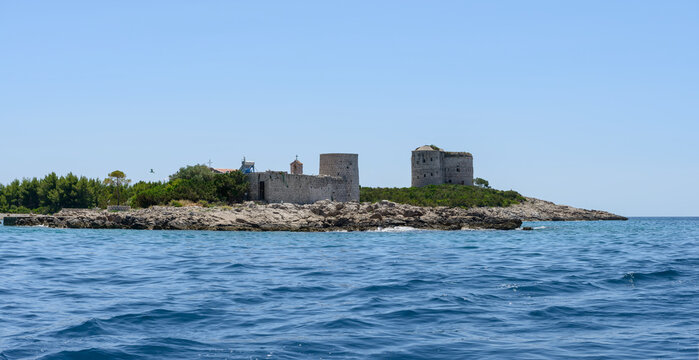 Gospa od Mirista islet and Arza fortress, Montenegro.