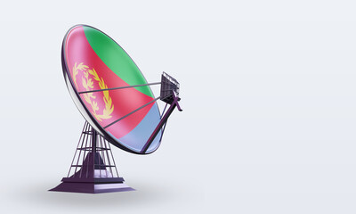 3d satellite Eritrea flag rendering left view