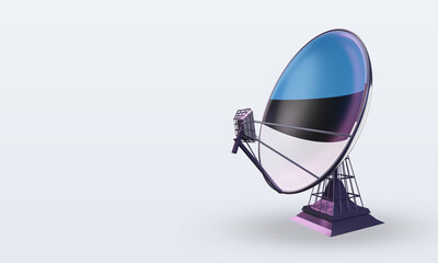 3d satellite Estonia flag rendering right view