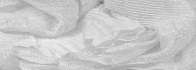 Texture, background, pattern, white silk corrugated crushed fabric for your projects