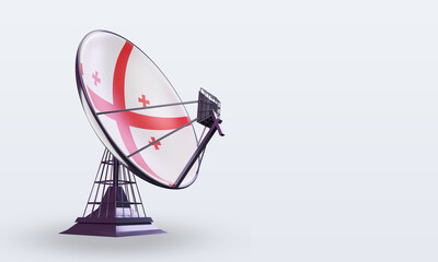 3d satellite Georgia flag rendering left view