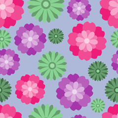 seamless pattern flowers flat