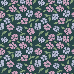 seamless pattern flowers flat