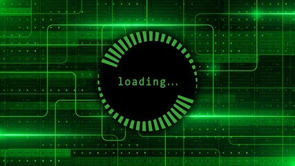Obraz premium Information technology concept in green design - graphic elements over blocks of binary code arranged as a square grid - 3D illustration