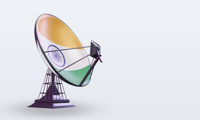 3d satellite India flag rendering left view