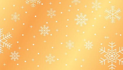 Soft orange gradation snowflake background design Premium Vector