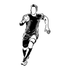 Dessin handballeur, joueur de handball