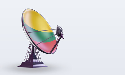 3d satellite Lithuania flag rendering left view