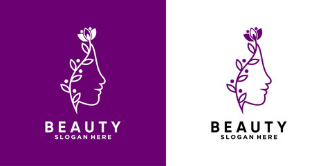beauty logo design with unique and creative concept