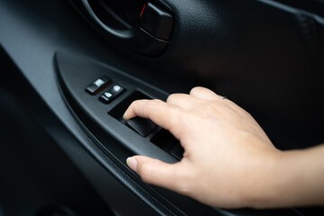 A portrait of windows controls and adjustments. Car window controls