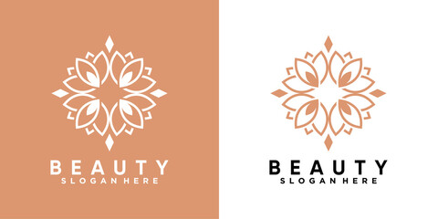 Obraz premium beauty logo design with unique and creative concept