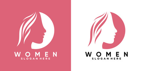 women logo design with unique and creative concept