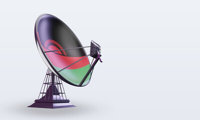 3d satellite Malawi flag rendering left view