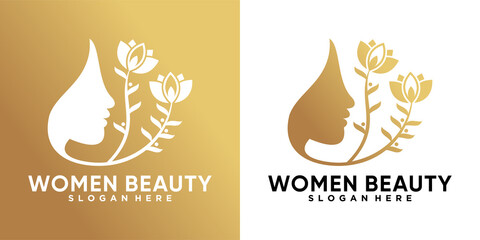 women beauty logo design with unique and creative concept