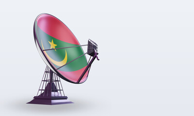 3d satellite Mauritania flag rendering left view