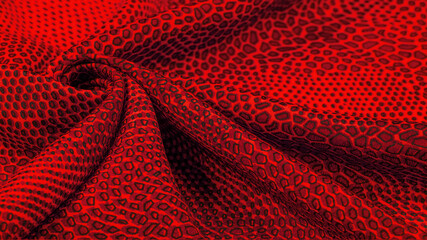 red silk fabric, animal skin. All projects are new and designed in our studio by designers who have deep knowledge in the field of fabric photography and the use of their final product.