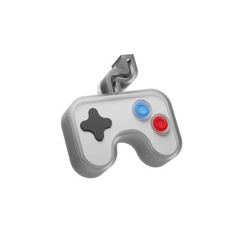 3D Isolated Gamepad Controller Vinyl Gaming Render on White Background