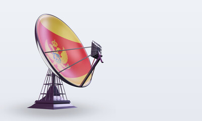 3d satellite Montenegro flag rendering left view