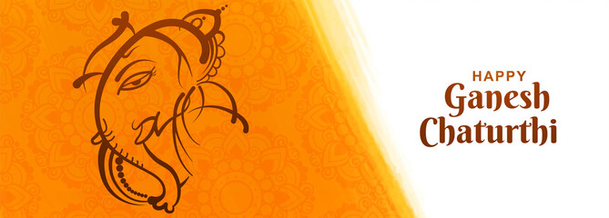 Happy ganesh chaturthi indian festival banner background