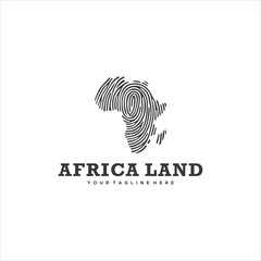 African Map Fingerprint Logo Design Vector Image