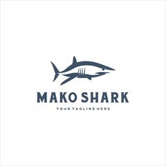 Shark Mako Fish Logo Design Vector Image