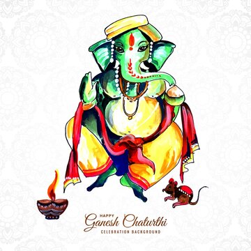 Happy ganesh chaturthi indian festival creative card design