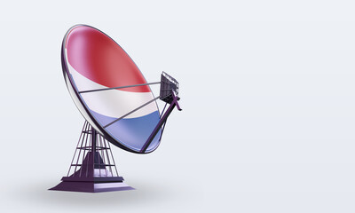 3d satellite Netherlands flag rendering left view