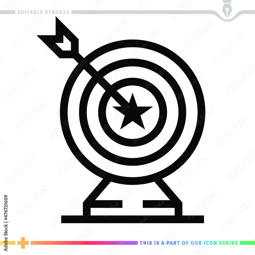 Poster line icon for career objectives illustrations with editable strokes. this vector graphic has customi